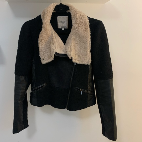 Zara Trafaluc | Faux Fur Moto shearling jacket - Picture 2 of 5